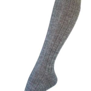 Schöne, knielange Socken aus Alpakawolle in Hellgrau