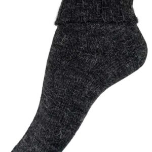 Wunderschöne anthrazitfarbene Socken aus Alpakawolle